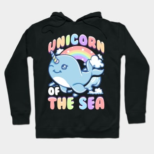 Cute Unicorn Of The Sea Narwhal Rainbow Hoodie